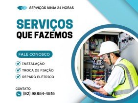 Eletricista Residencial e Predial e Instalação e Limpeza de Ar Condicionado em Manaus AM - Serviços Ninja 24 Horas - Photo 4